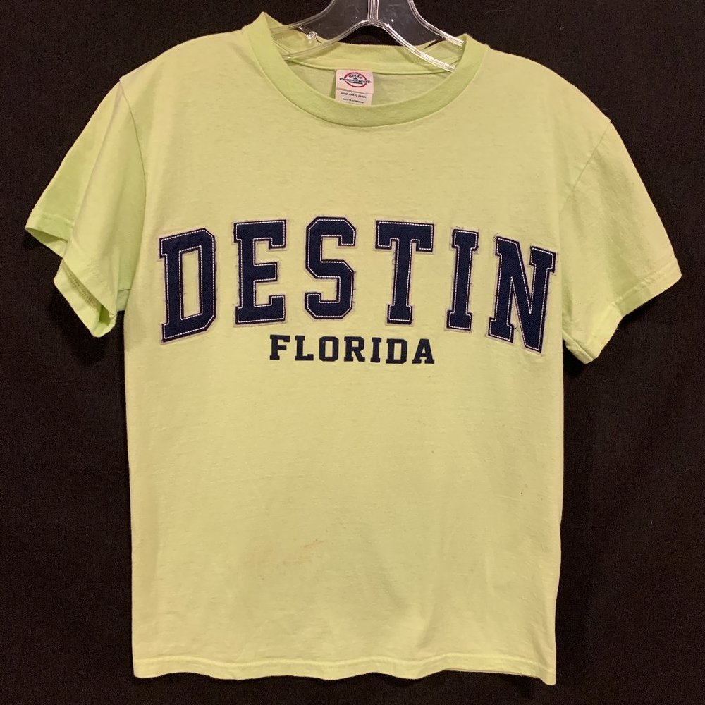 Delta Pro Weight T-shirt from Destin Florida. Adult Small. Neon Yellow.